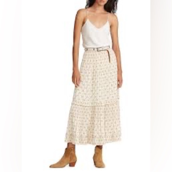 Polo Ralph Lauren Jaclyn Floral Belted Pleated Ruffled Maxi Skirt - Picture 3 of 9